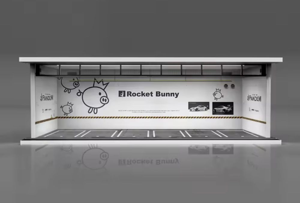 Dioramas Garagem Liberty Walk/Rocket Bunny com iluminação LED
