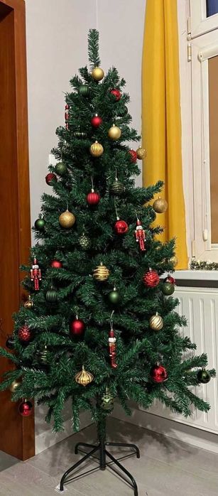 3w1 Duża Choinka Sztuczna Jak Żywa 180 CM Stojak Sosna Święta Mocna