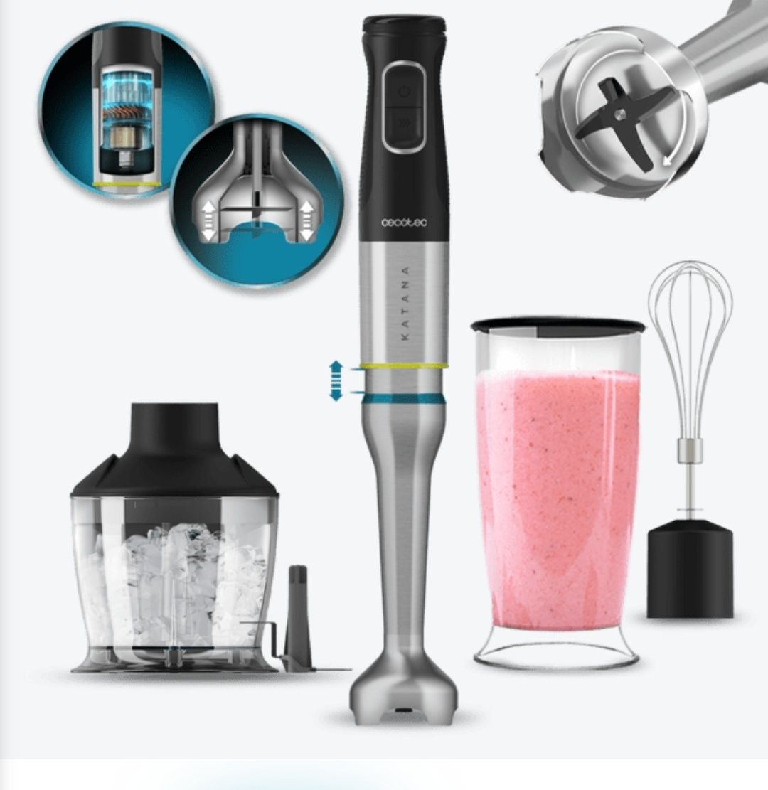 Blender ręczny zestaw Cecotec Katana 15ChopB 1500W