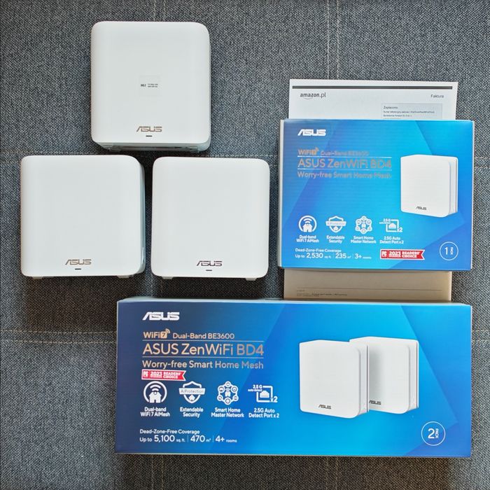 Asus Router ZenWiFi BD4 Dual-band WiFi 7 Mesh - 3 szt., gwarancja.
