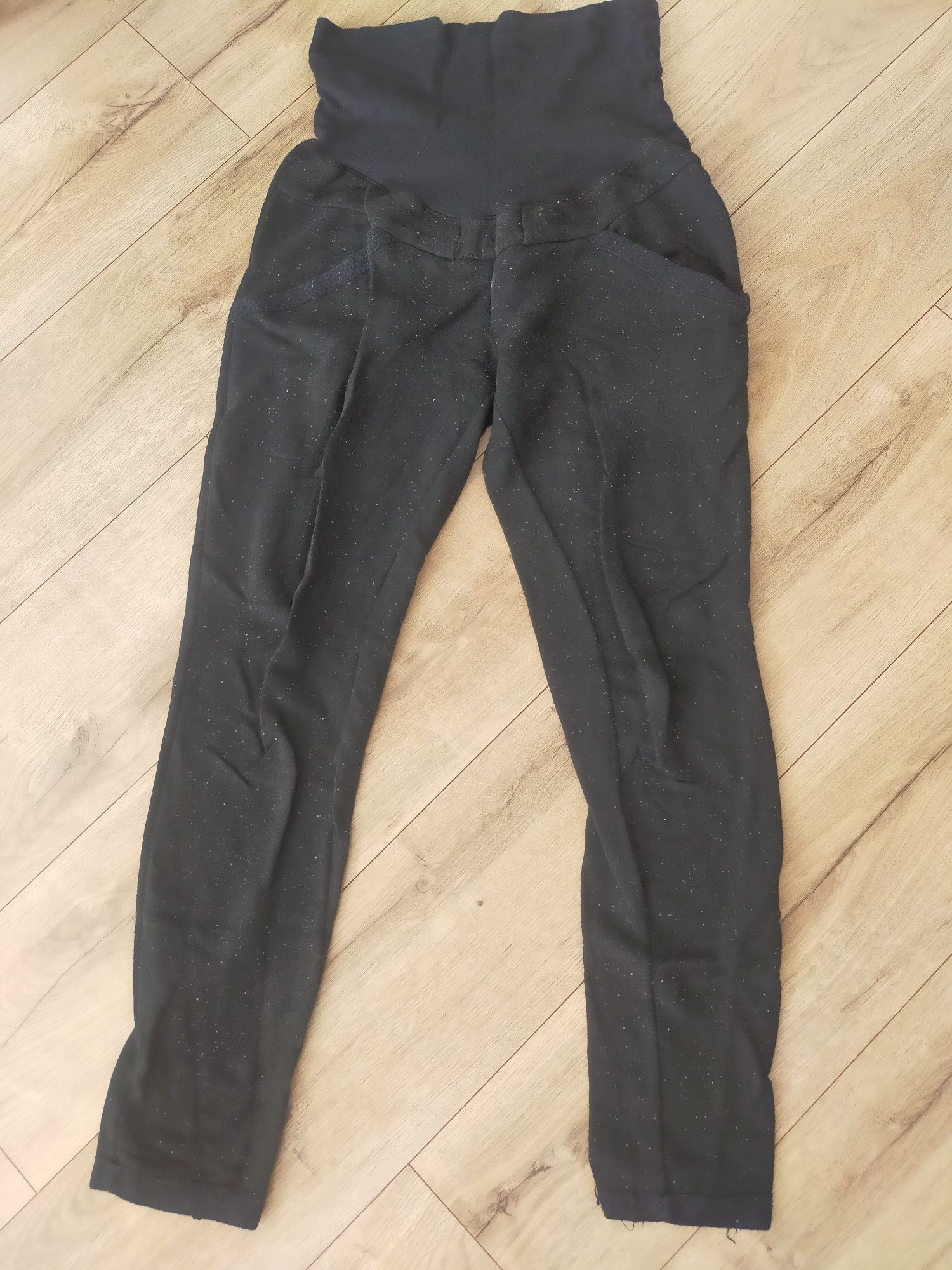 Spodnie ciążowe czarny melanż 40 42 XL