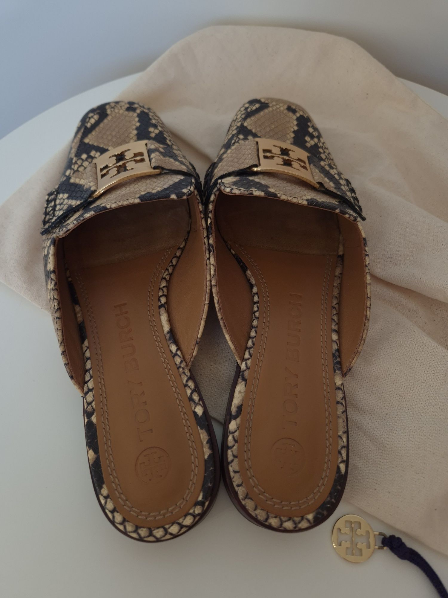 Skórzane mule Tory Burch