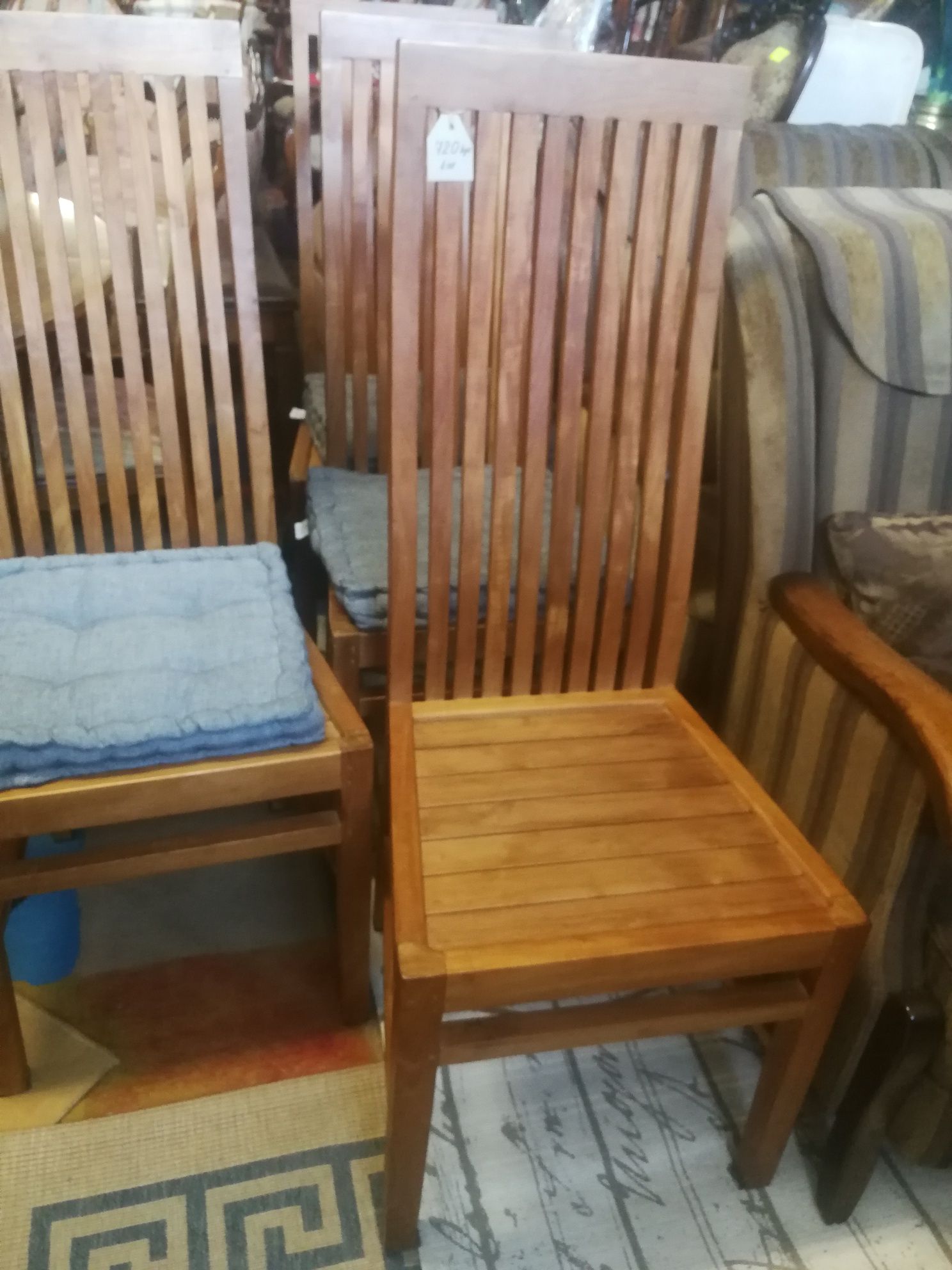 Krzesła kolonialne z drewna tekowego - komplet 4szt