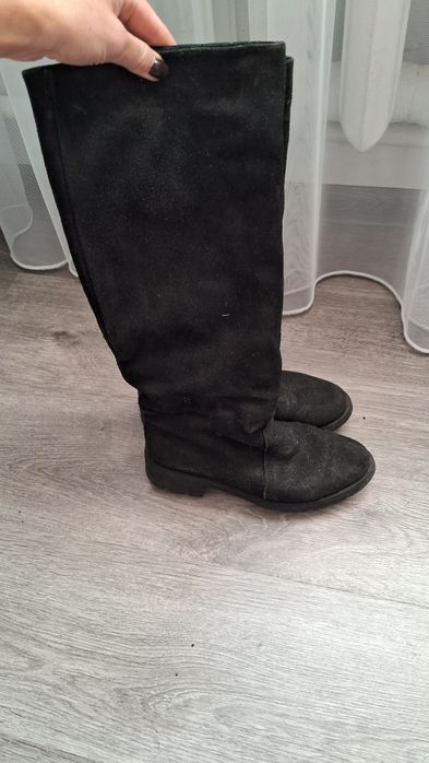 Довгі чоботи нат. Замш