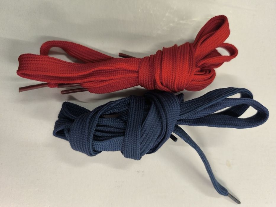 Sznurówki płaskie granatowe i czerwone dwie pary 100 cm