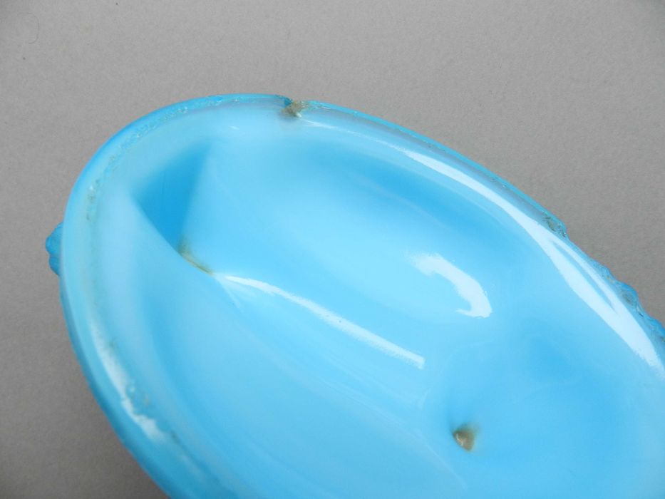 niebieska szklana kura PRL