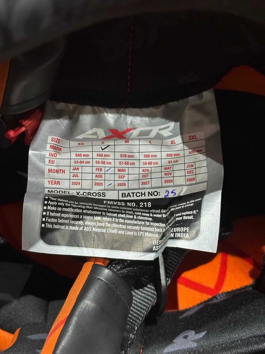 Кроссовый шлем AXOR X-Cross SC Black/Orange