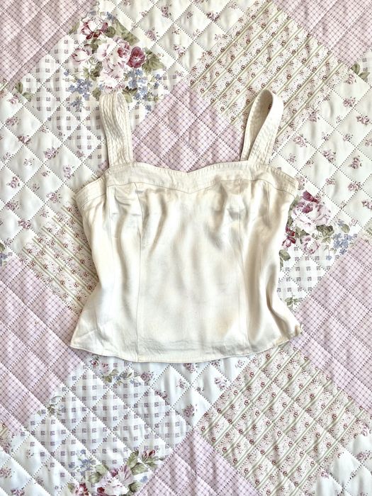 Biały top regulowane ramiączka M 38 ashley brooke basic coquette