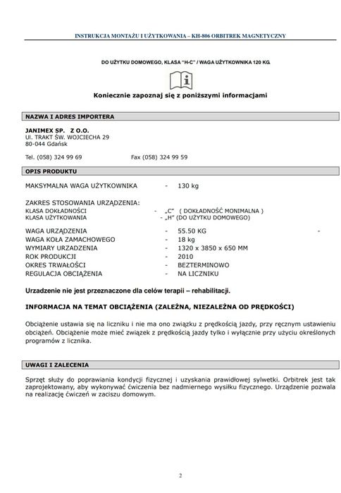 Orbitrek magnetyczny Thorn kh-806 koło 18kg