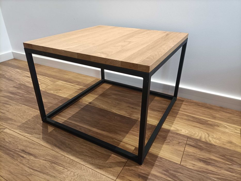 Stolik kawowy 60x60 blat dębowy
