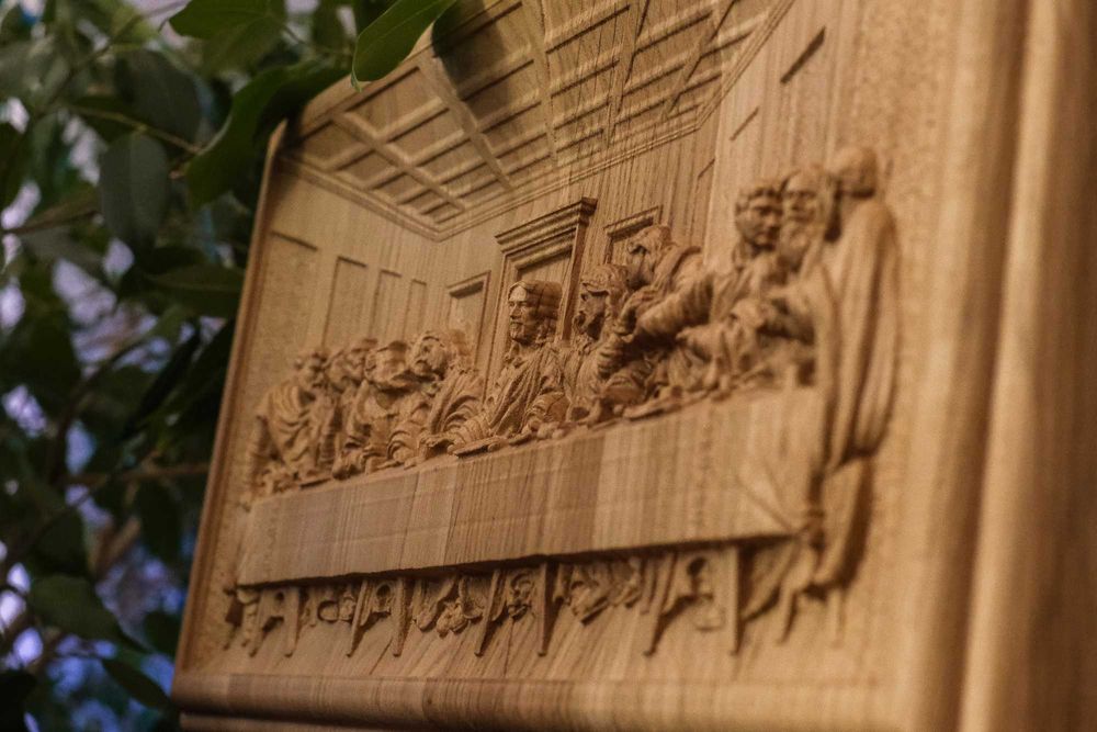 OSTATNIA WIECZERZA - płaskorzeźba z drewna dębowego