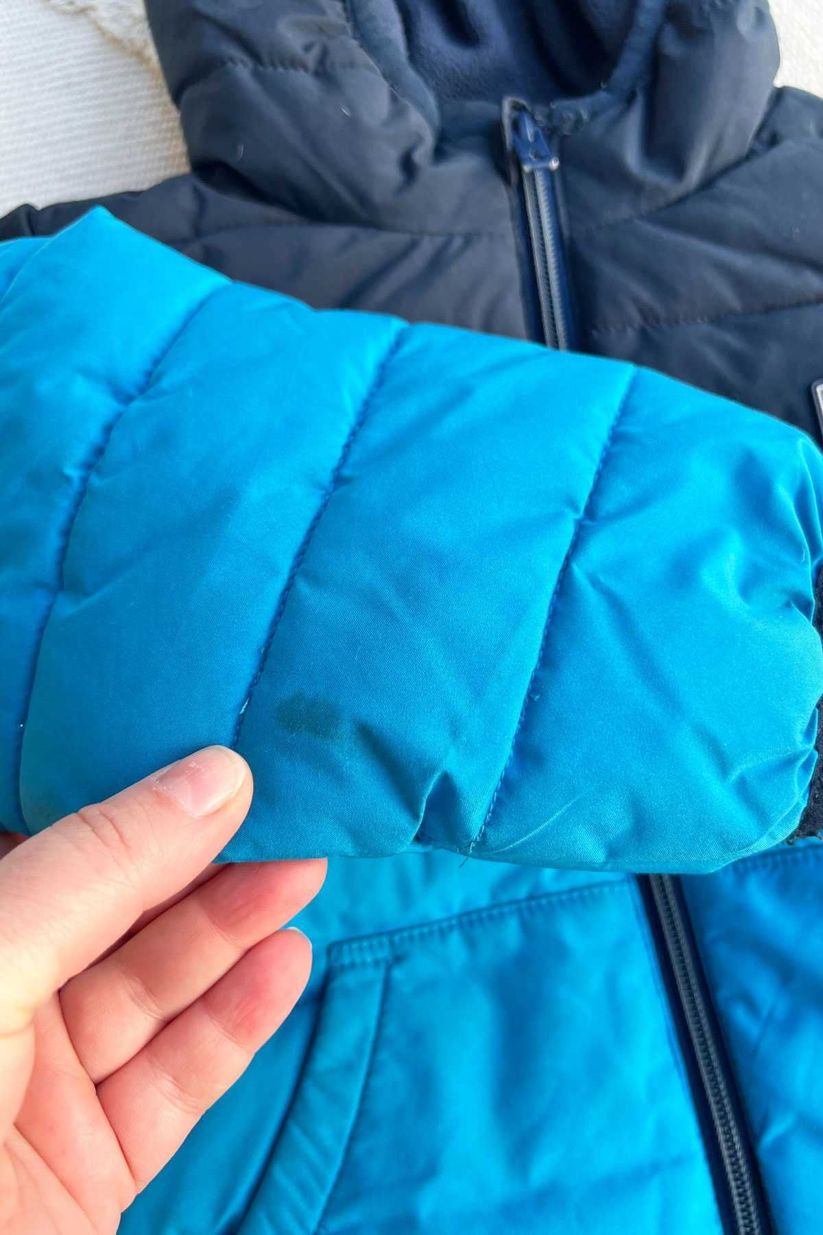 Next kurtka zimowa z kapturem chłopięca ocieplana niebieska r. 92 cm