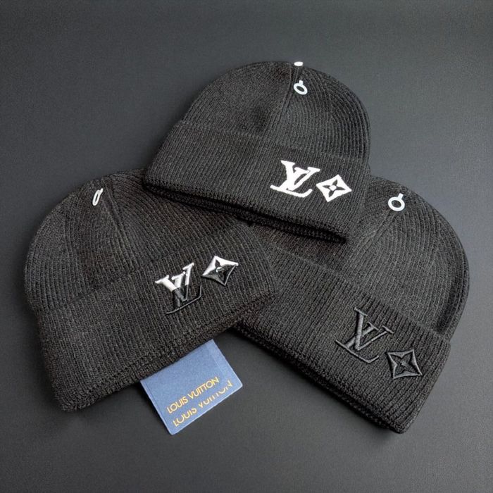 Шапка Louis Vuitton чорна чоловіча шапка луї віттон чорна чоловіча