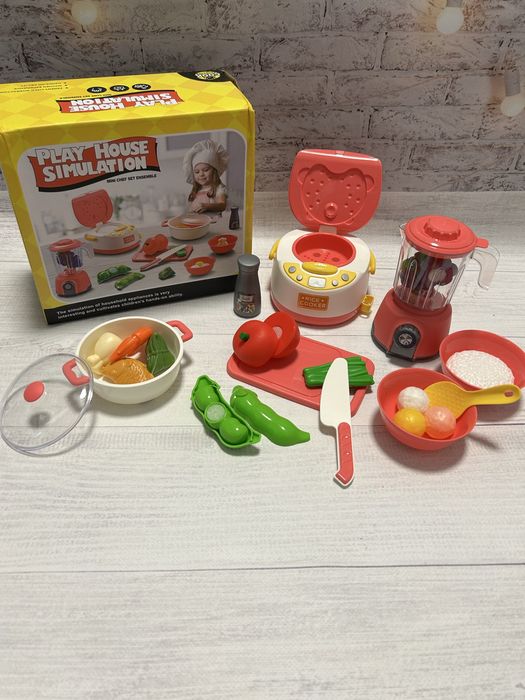 Іграшковий Набір техніки -мультиварка, блендер, муляжі їжі, посуд