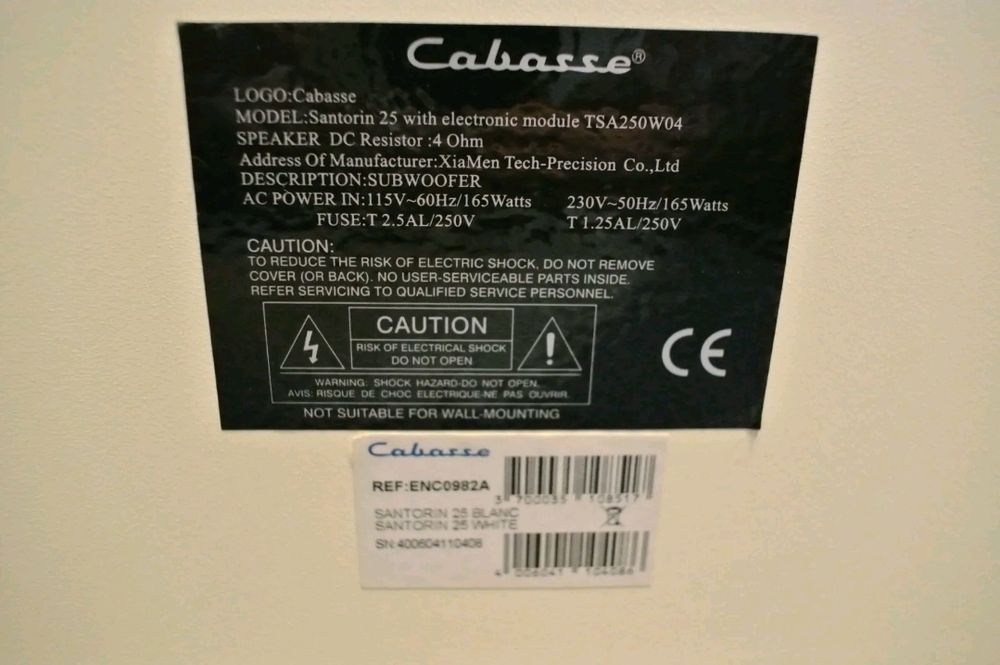 Subwoofer Cabasse Santorin 25, komplet, biały  mat