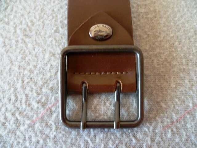 Cinto Longchamp - Pele de vitela - Castanho (Original Made in France)