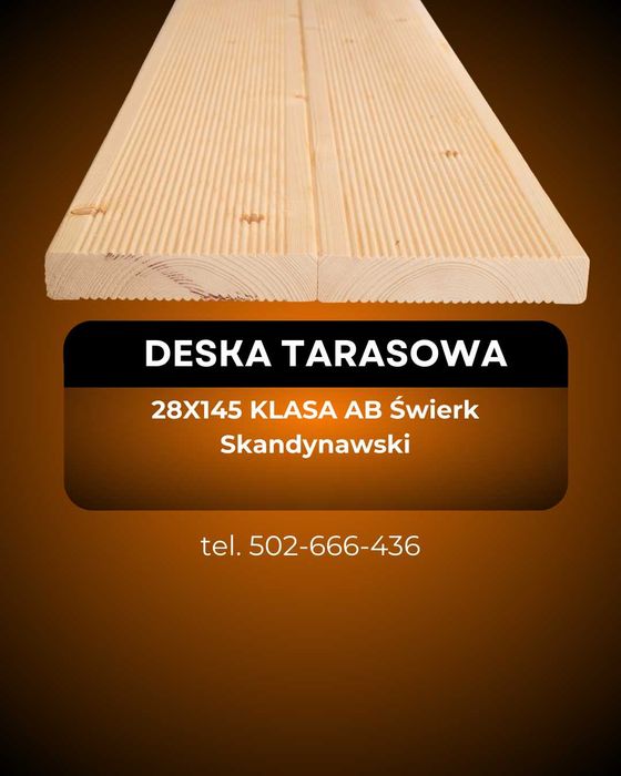 Deska elewacyjna szalòwka podbitka taras podłoga Deska Tarasowa 28x145