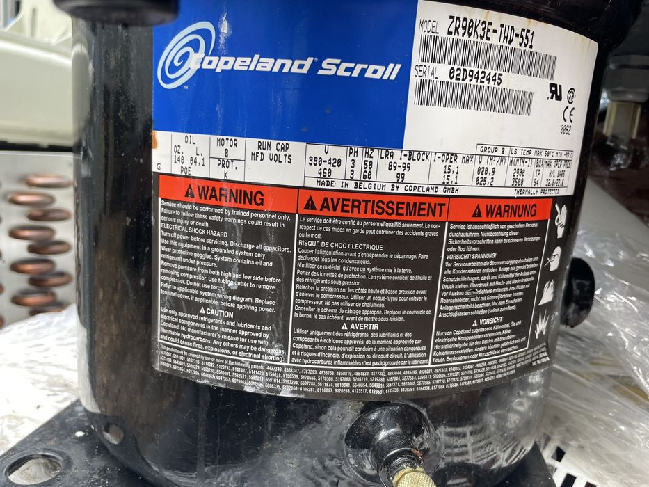 Sprężarka copeland scroll ZR90K3E-TWD-551