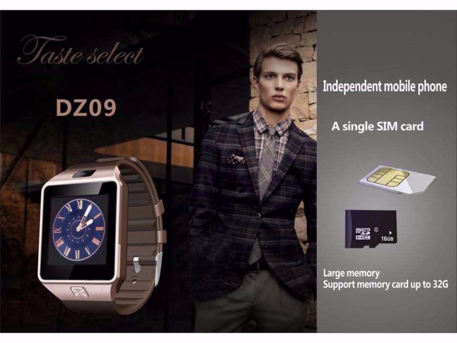 SmartWatch DZ09 - Relógio com cartão SIM e memoria micro SD