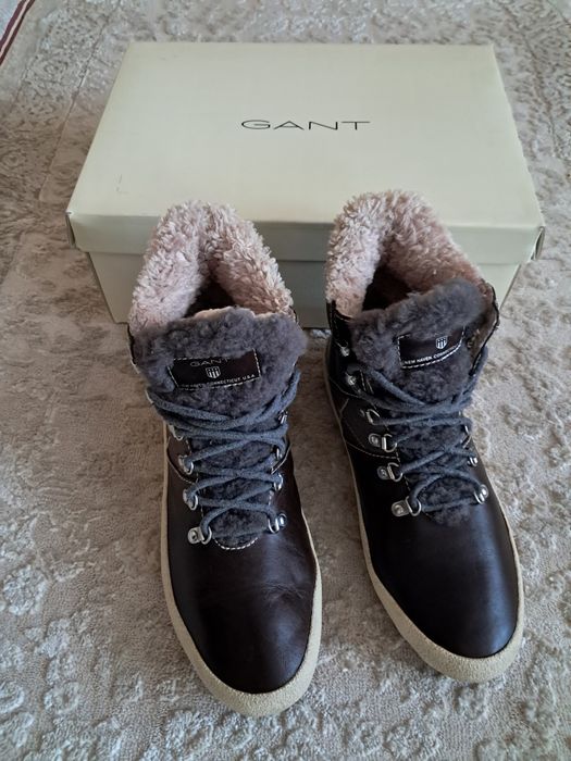 Зимние ботиночки GANT ,кожа ,цигейка.