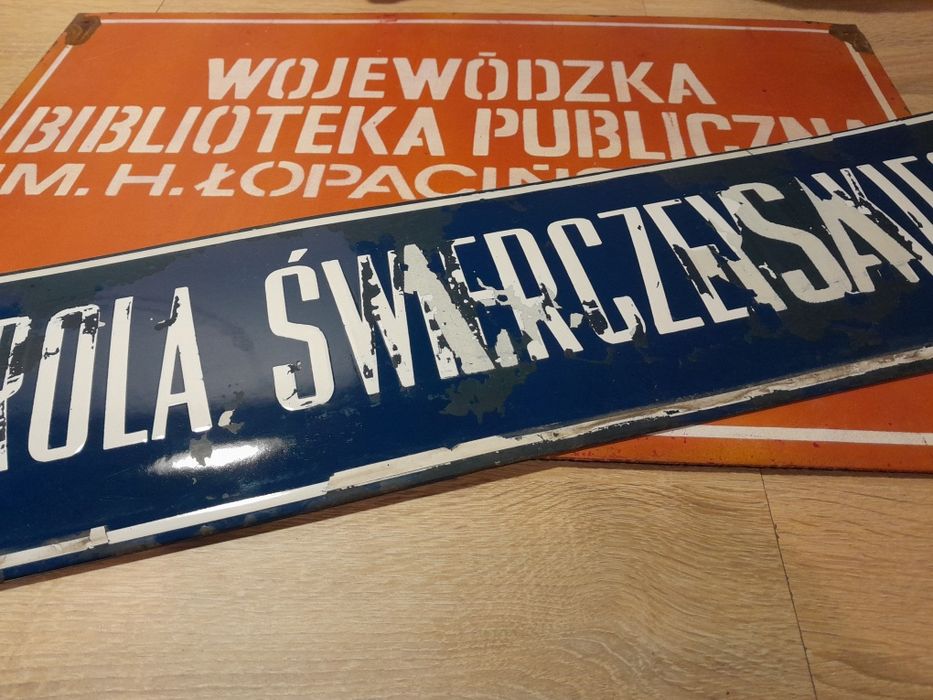 Stara tablica emaliowana PRL - 2 szt.