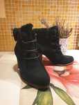 Botki UGG 39 buty skórzane skóra zamsz czarne