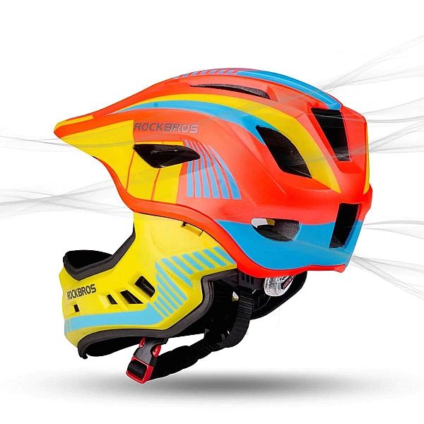 Kask rowerowy dziecięcy z odpinaną szczęką Rockbros TT-32SOYB-S rozmia