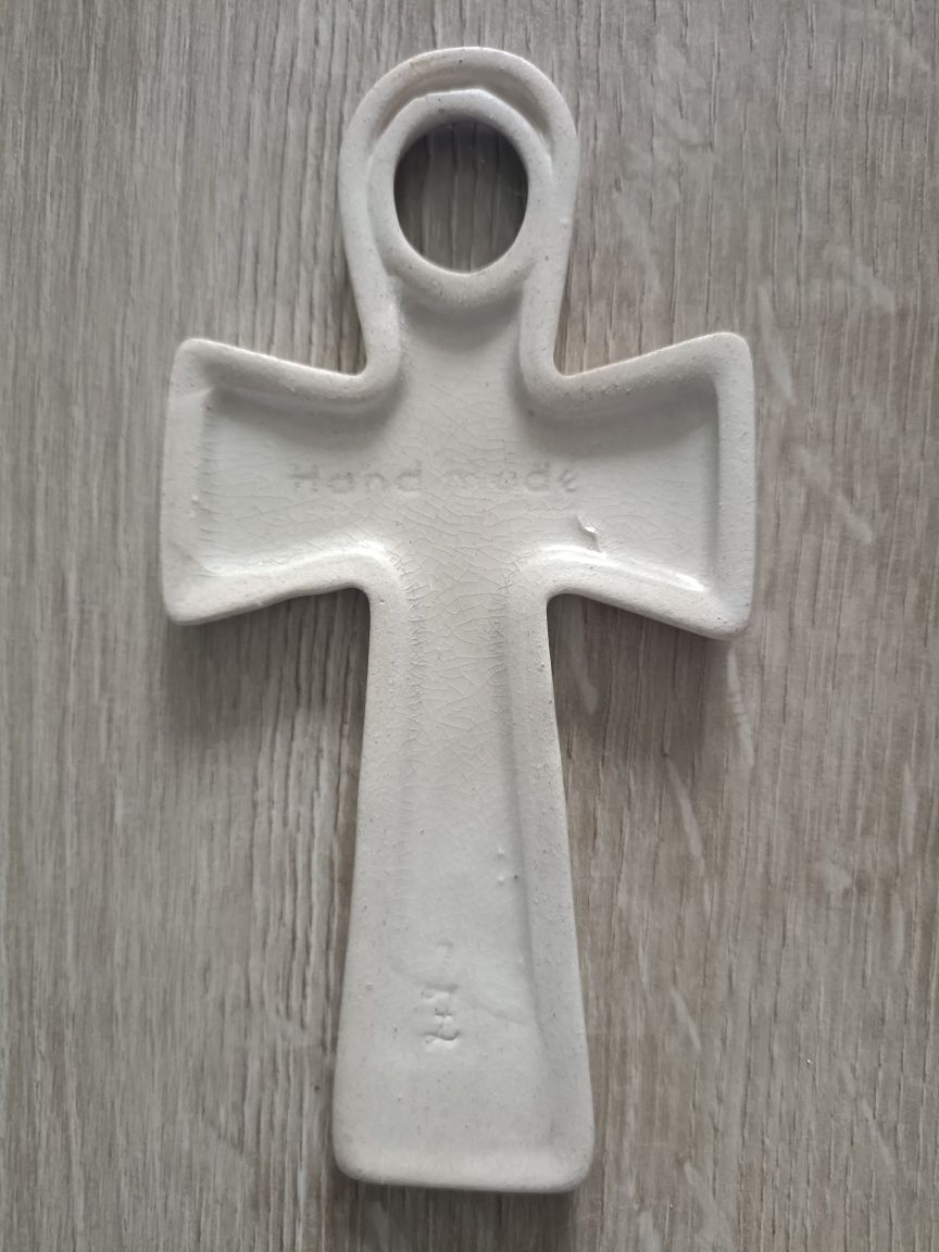 Unikatowy krzyż krzyżyk Włocławek fajans