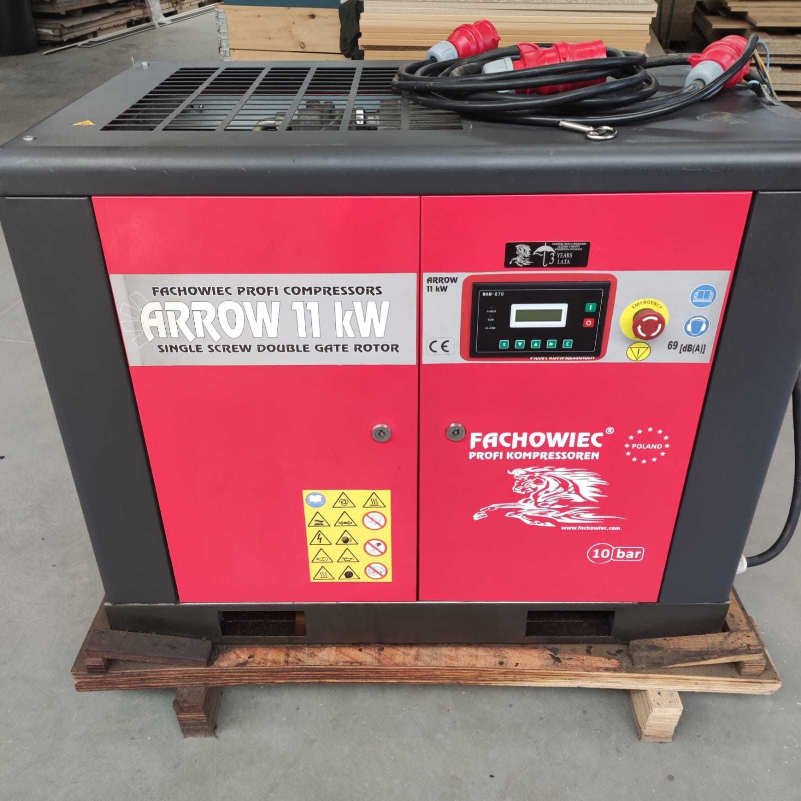 Sprężarka śrubowa ARROW 11 kW 1600 l/min 10 bar 400 V