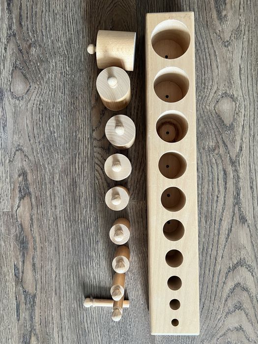 Cylindry Montessori drewniane duże