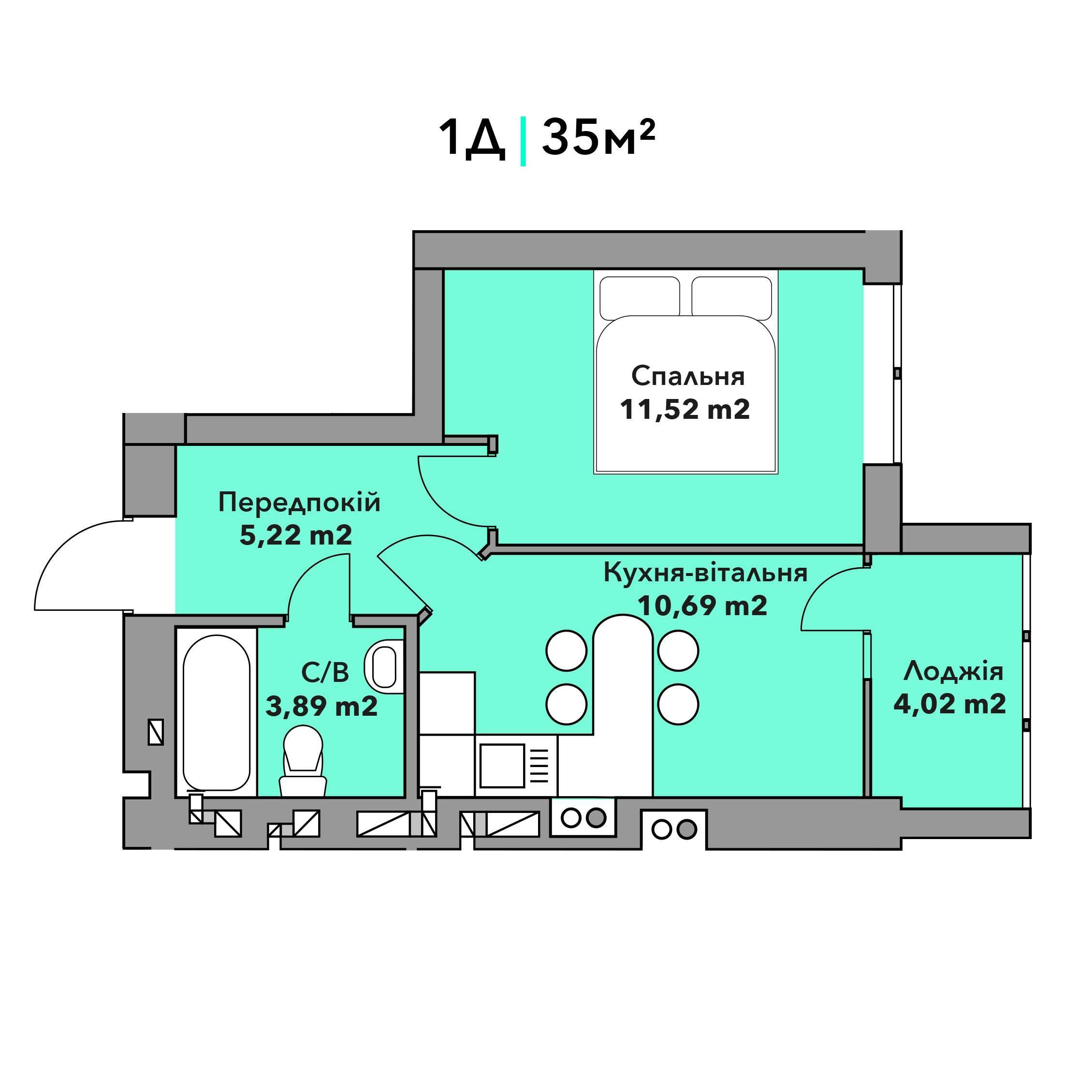 Ірпінь, продам 1-о кімнатну квартиру 35 м.кв. ЖК GL Club