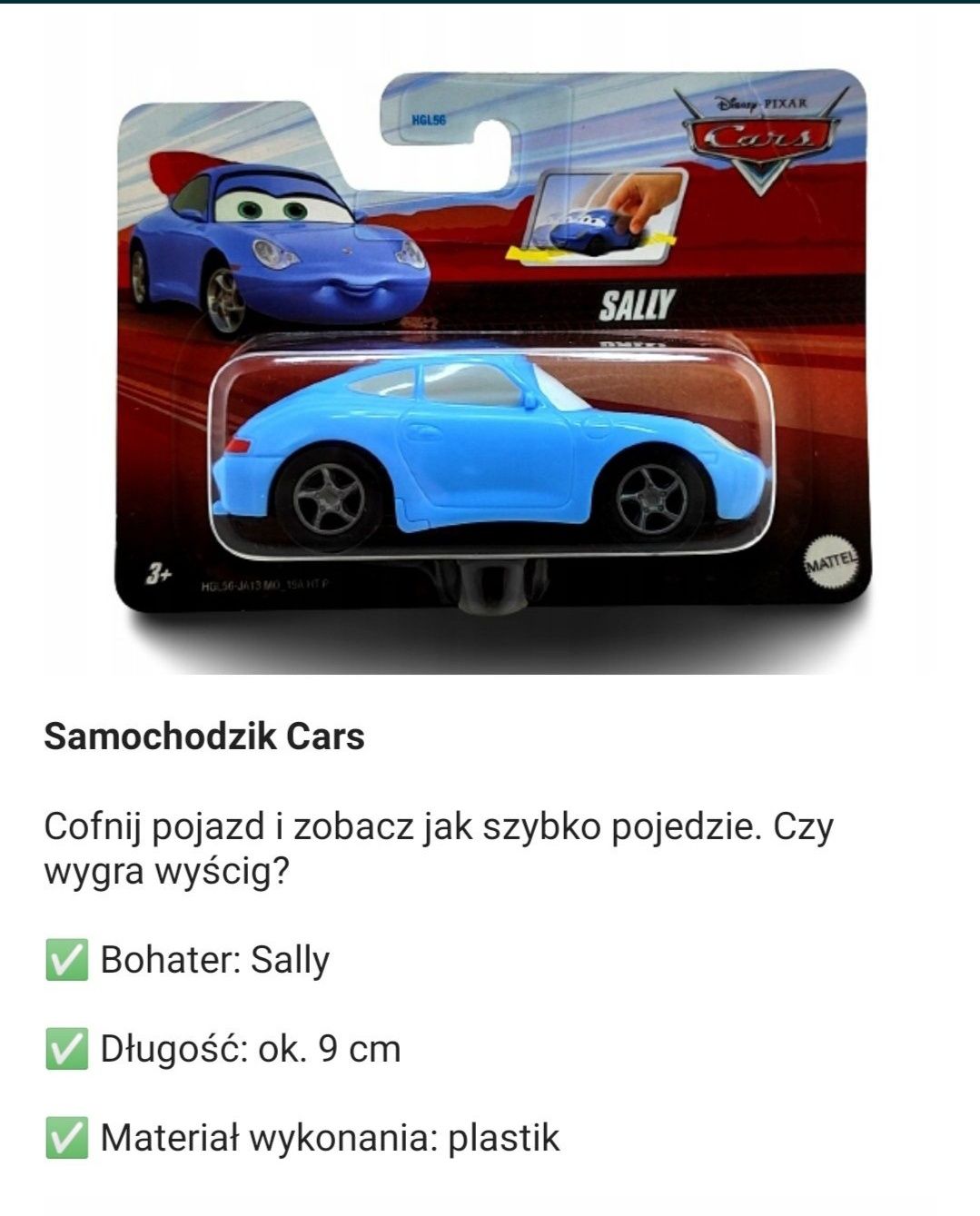 Auta Cars Sally - z napędem