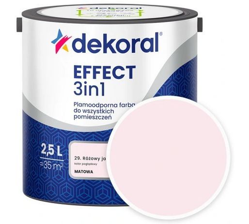 DEKORAL EFFECT 3w1 Plamoodporna 2,5l Różowy jasny 29