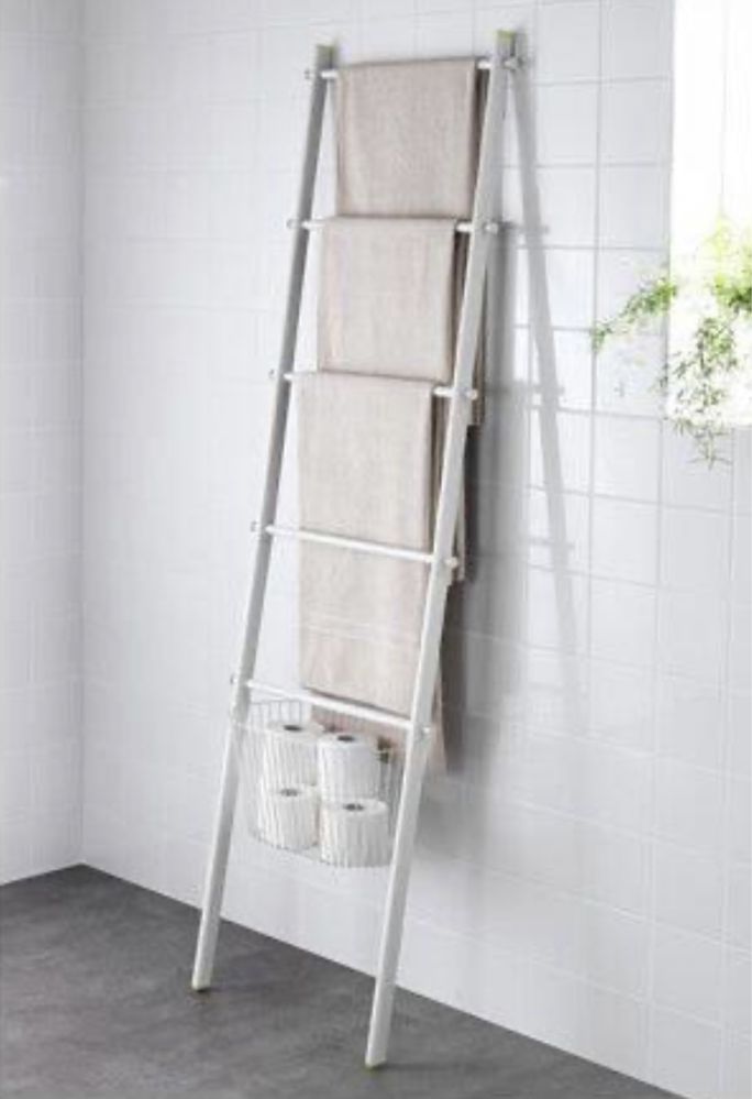 Ikea regał wieszak na ręczniki z koszami drabinka łazienkowa