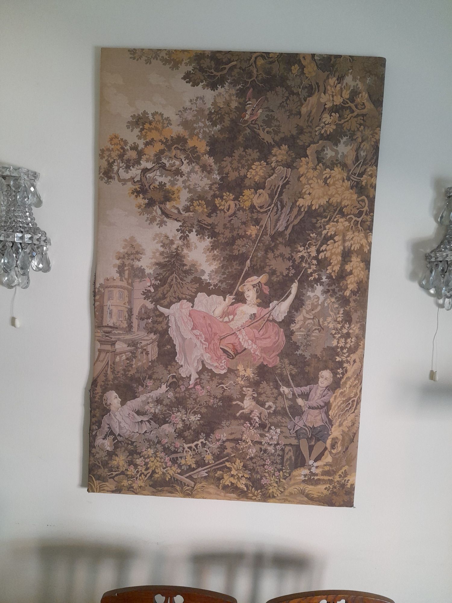 Tapeçaria com figuras romanticas