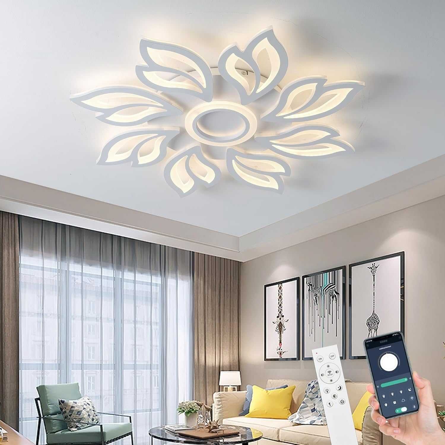 Lampa sufitowa LED do salonu, 80 W