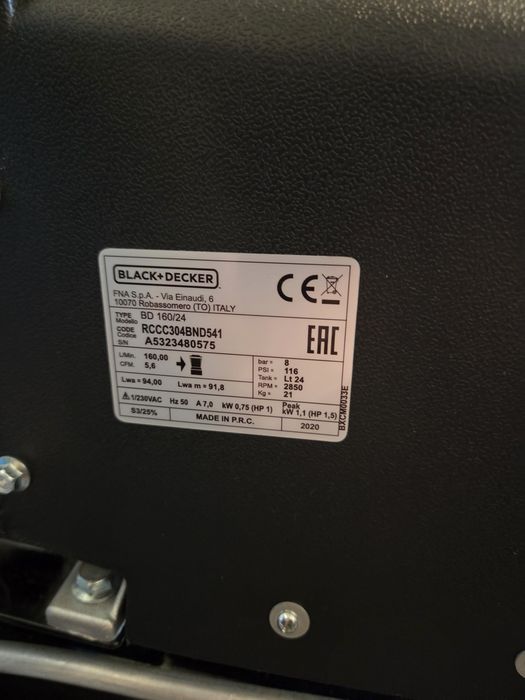 Compressor Black Decker 24L