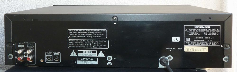 magnetofon 2 kasetowy - Pioneer CT-W205R Dolby B/C autorevers Wrocław