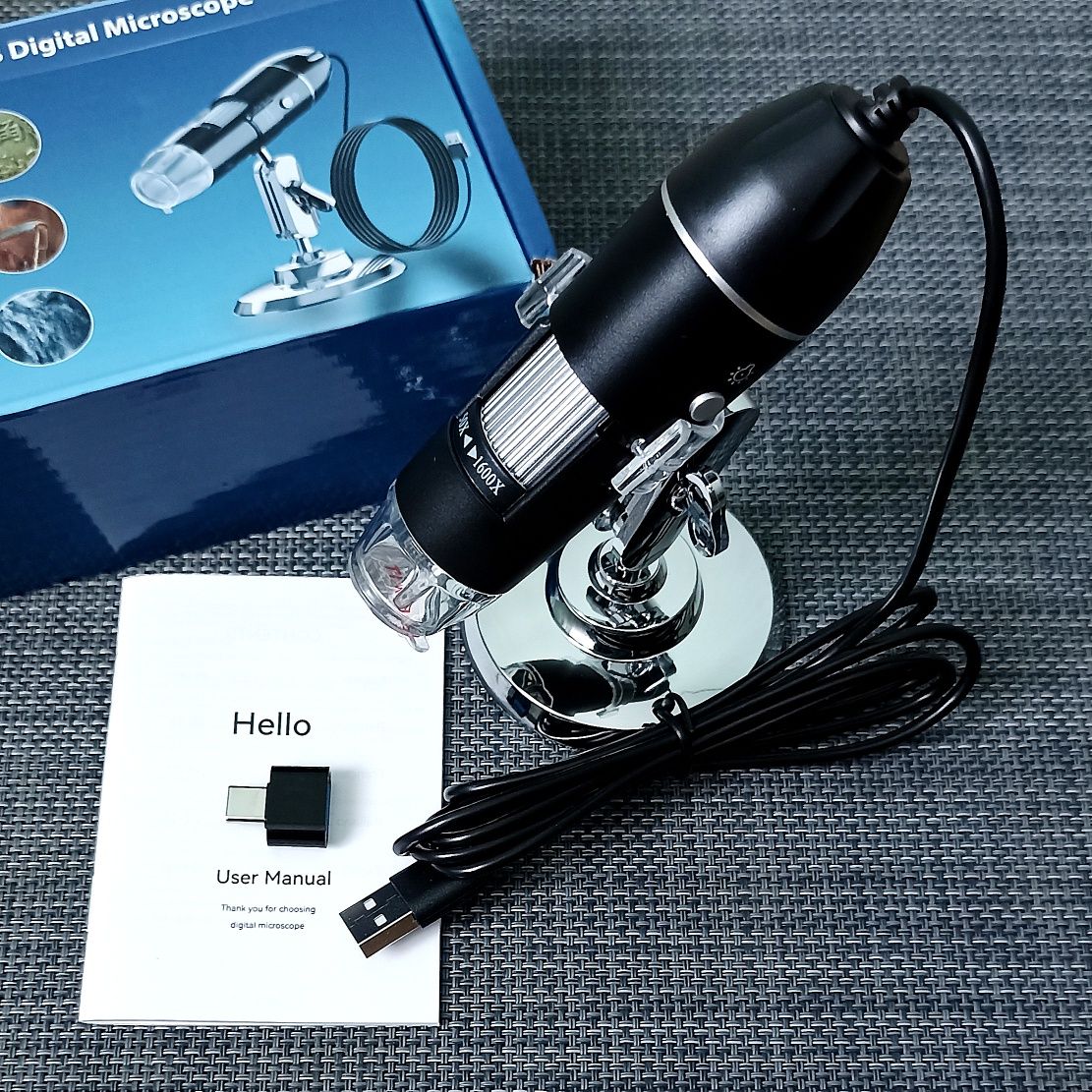 Мікроскоп Type-C USB 1600X для паяння, монет, електроніки