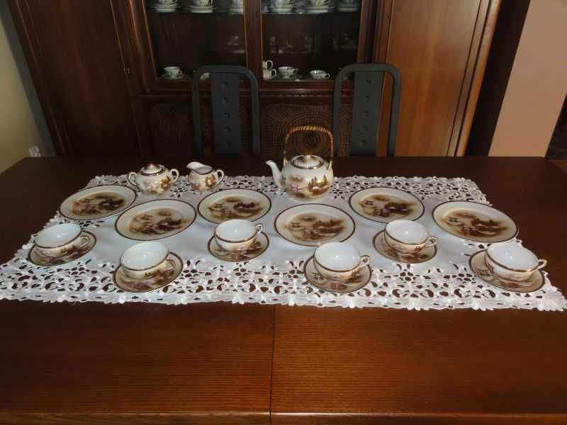 porcelana Kutani, serwis do herbaty