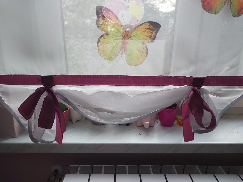 Firana panel ekran ozdoba okna motylki dla dziewczynki