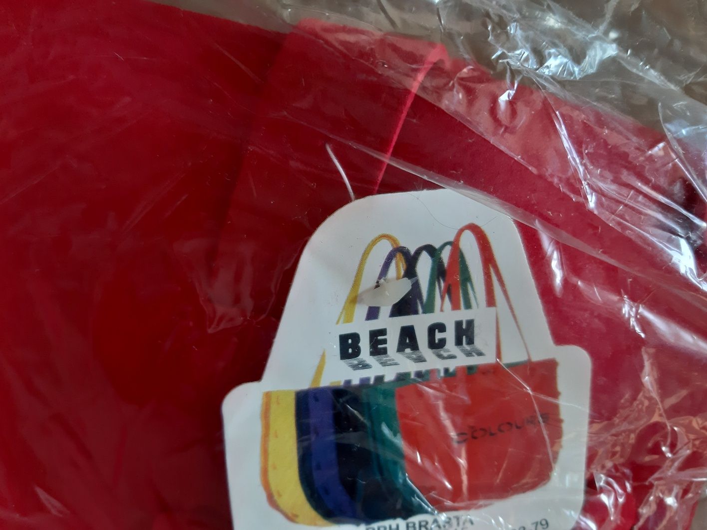 Torebka colours tworzywo gąbka burgund polska Beach plaża 42x30 styl