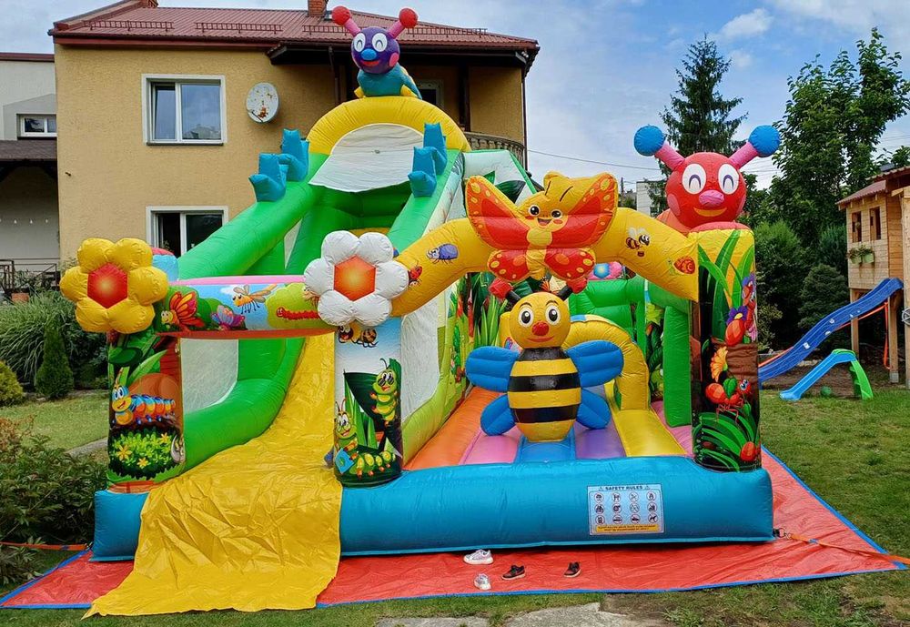 Dmuchaniec dmuchany plac zabaw piana party popcorn wata cukrowa wózek