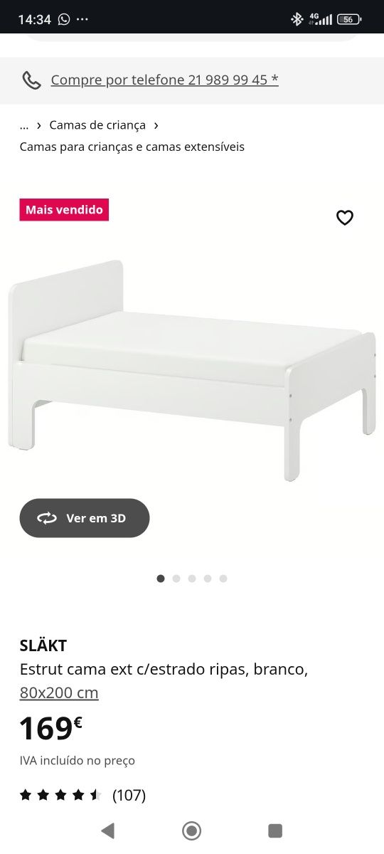 Cama extensível de solteiro