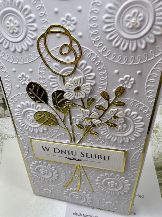 Karka na ślub ślubna ręcznie robiona z kopertą personalizowana