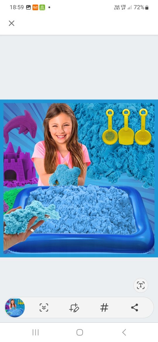 PIASEK KINETYCZNY ZESTAW kinetic Piaskownica 3KG basen foremki łopatki