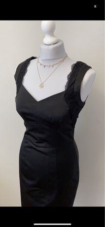 Mała czarna sukienka z koronką, H&M, rozmiar S/36