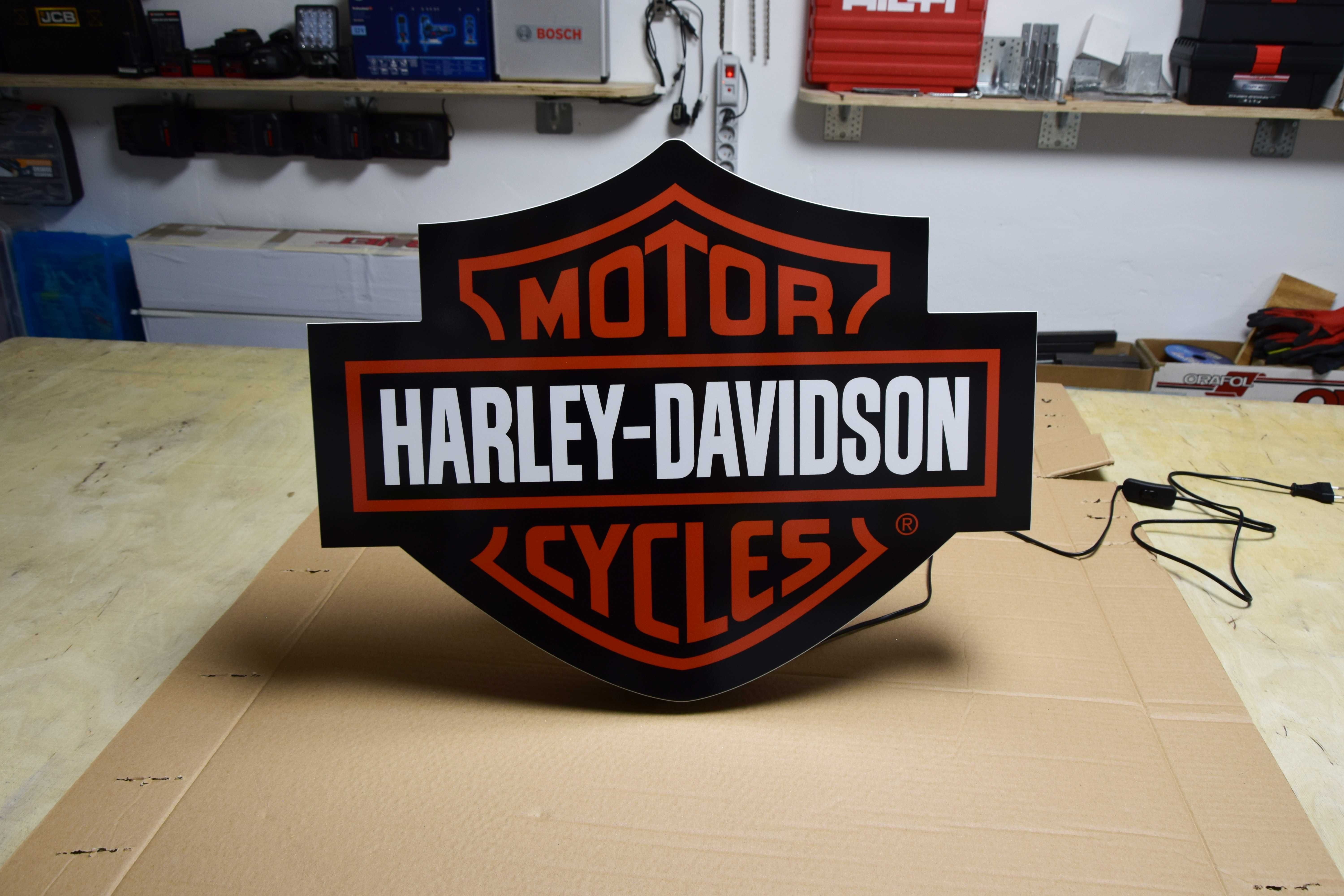 LED Neon HARLEY DAVIDSON, Podświetlany Szyld H-D, Reklama, PRODUCENT