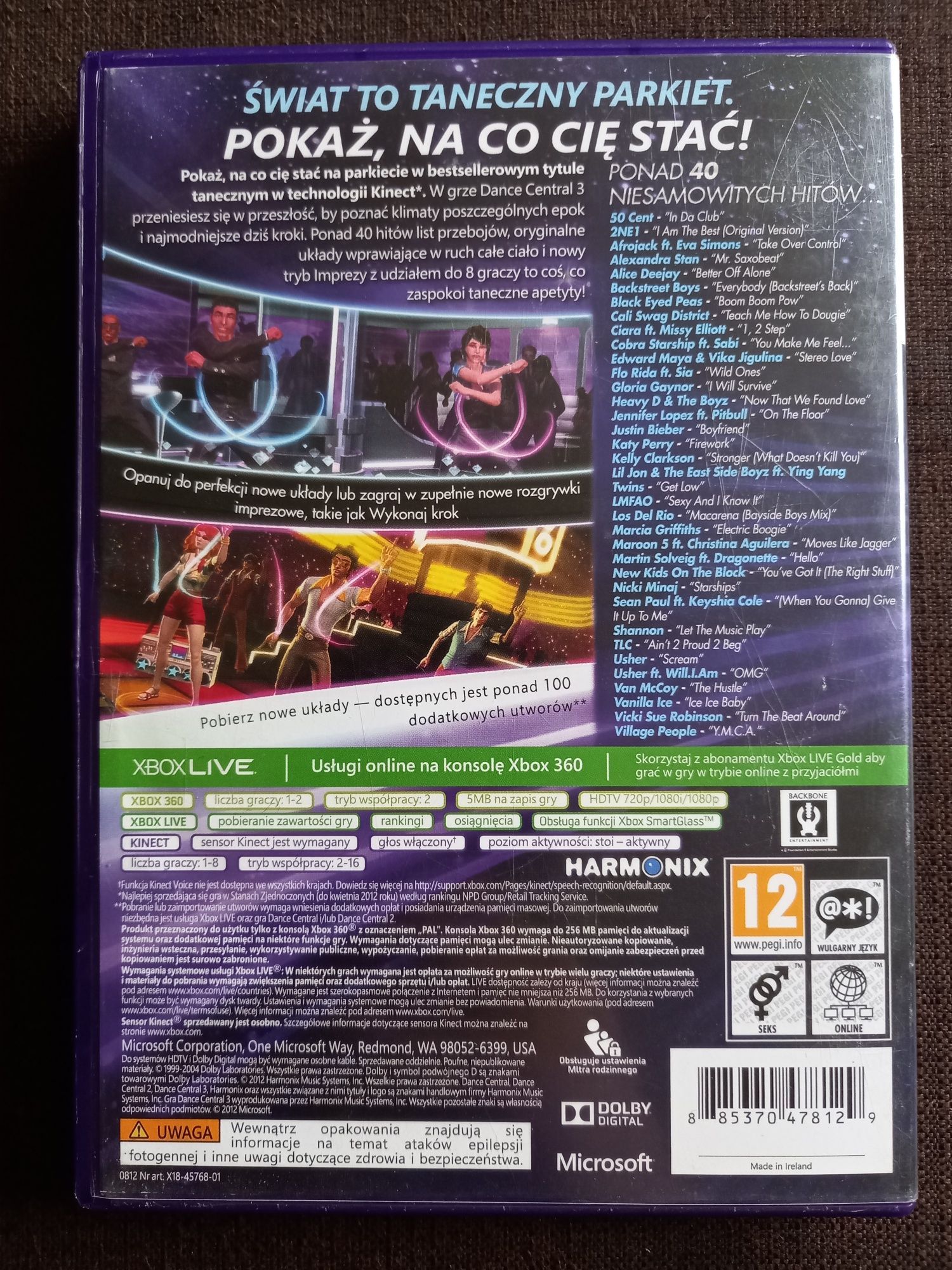 Gra Dance Central 3 wersja PL!!! na konsolęxbox 360 kinect