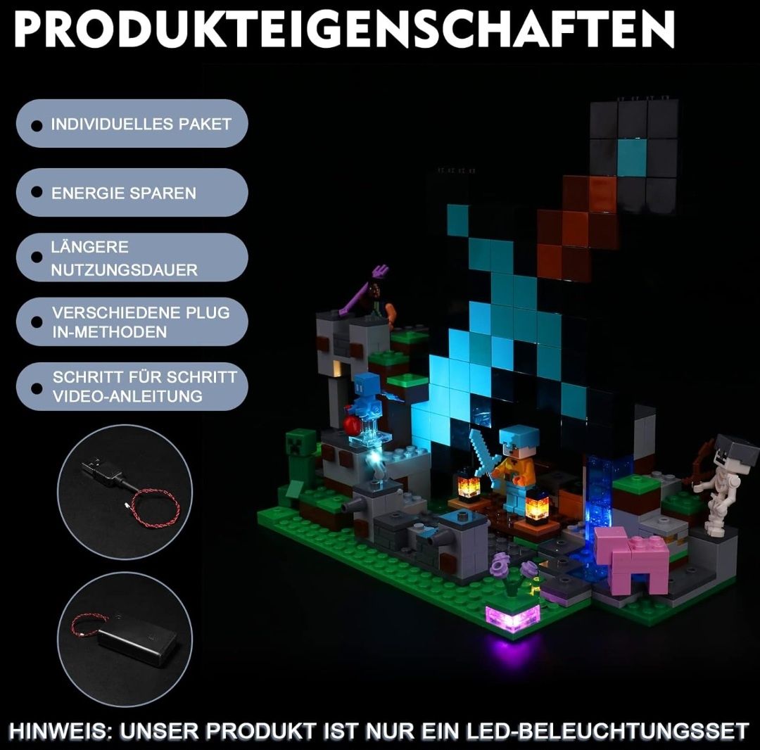 Zestaw oświetlenia LED do Lego 21244 Minecraft The Sword Outpost Set